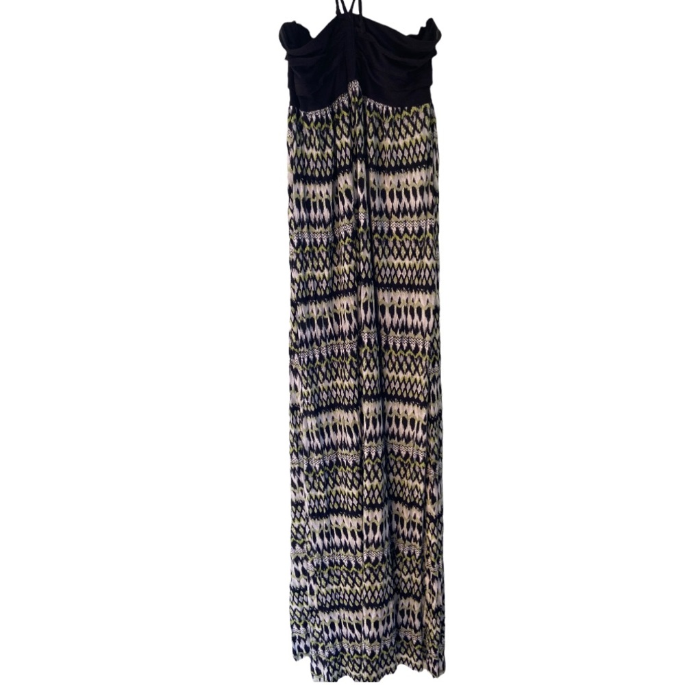 Green and Black Maxi Dress
